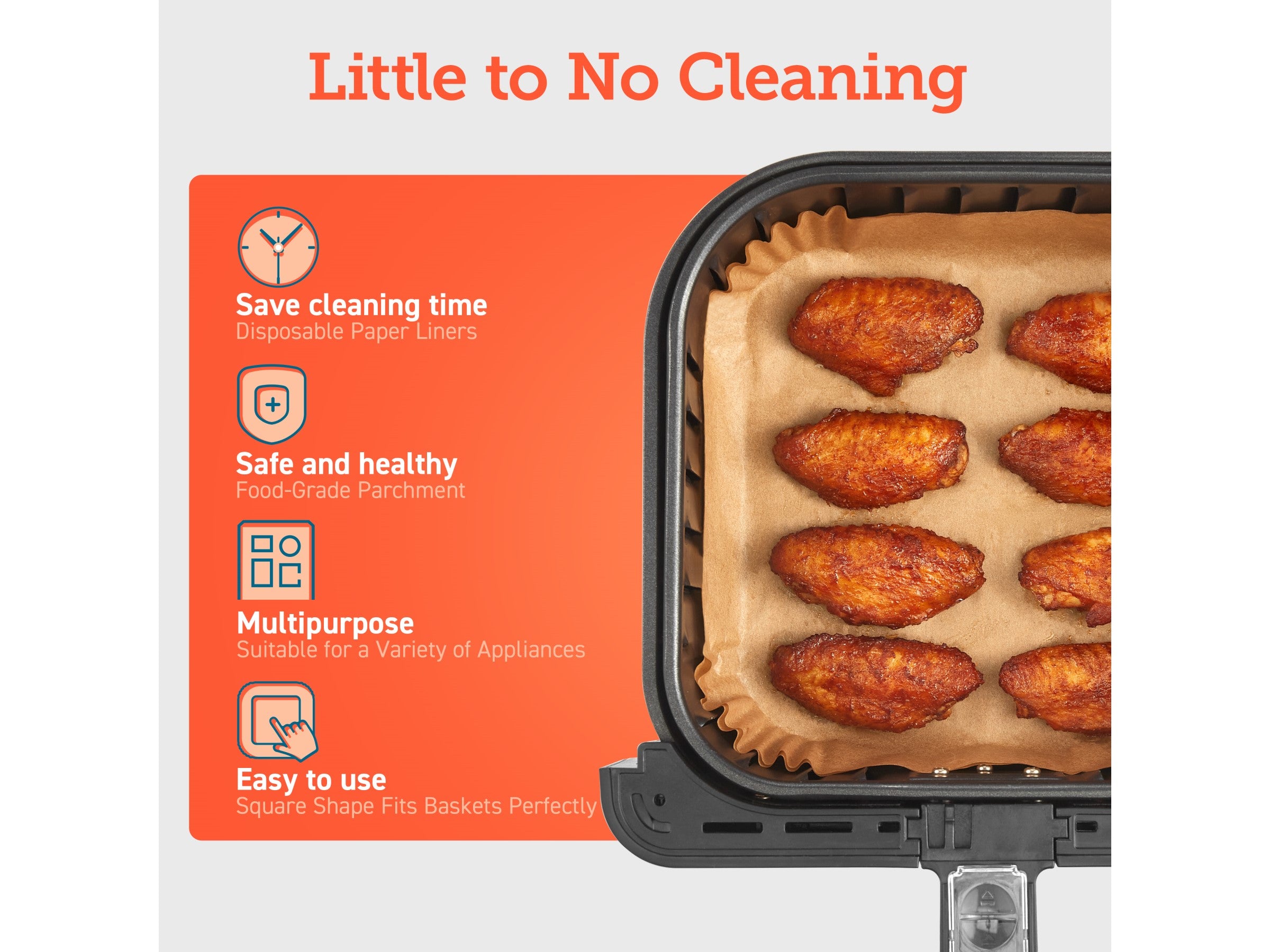 Bakepapir til Airfryer 4,5L (100 stk)