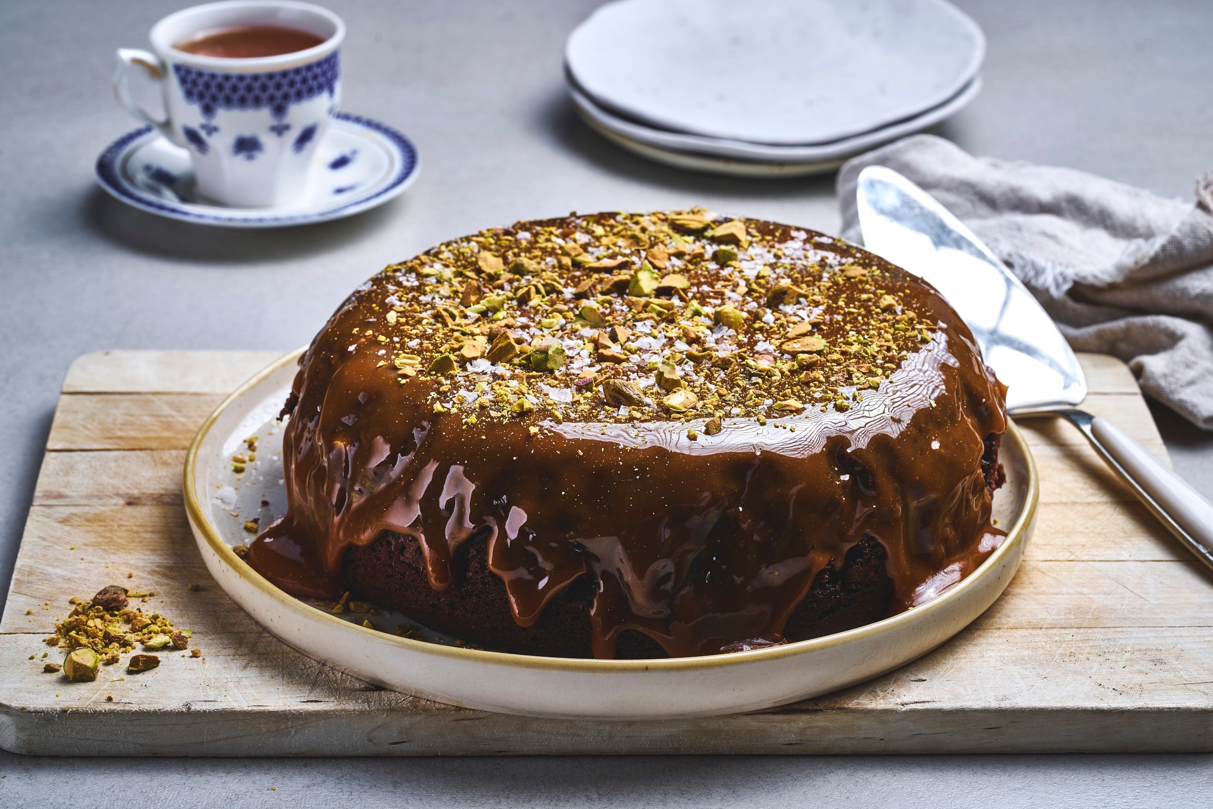 Saftig sjokoladekake med salt karamell